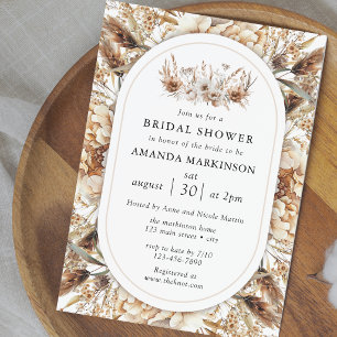 Invitación Fiesta de Despedida de Soltera Floral Neutral de P