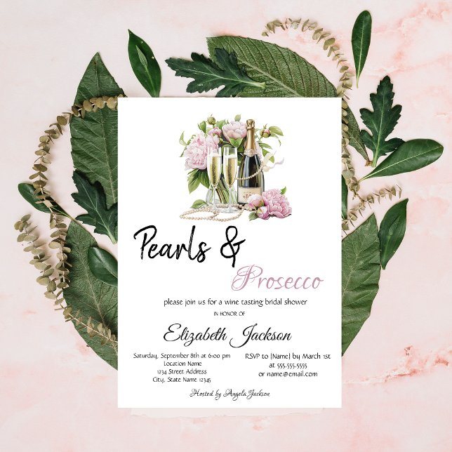 Invitación Fiesta de Despedida de Soltera Floral Pearls Prose (Subido por el creador)