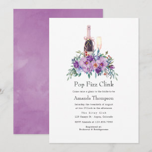 Invitación Fiesta de Despedida de Soltera Floral Púrpura Pop
