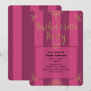 Invitación Fiesta de Despedida de Soltera Glam Moderna Morado