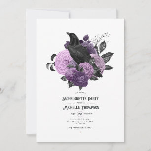 Invitación Fiesta de Despedida de Soltera Glam Purple Raven G