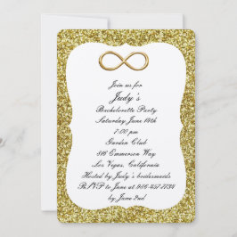 Invitación Fiesta de Despedida de Soltera Glitter Oro Infinit