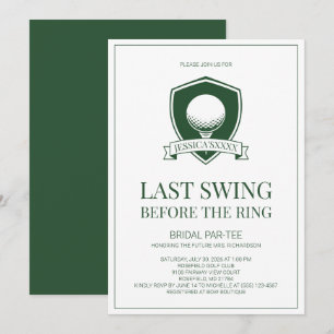 Invitación Fiesta de Despedida de Soltera Green Golf Último S