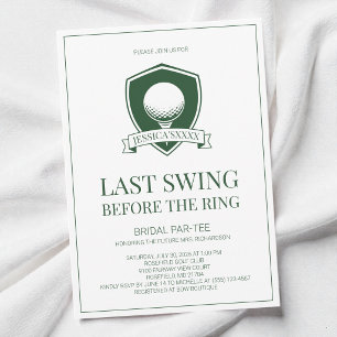 Invitación Fiesta de Despedida de Soltera Green Golf Último S