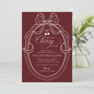 Invitación Fiesta de Despedida de Soltera Ivory & Burgundy Ch