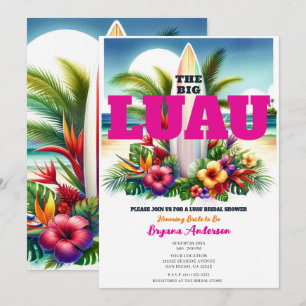 Invitación Fiesta de Despedida de Soltera Luau en Piscina con