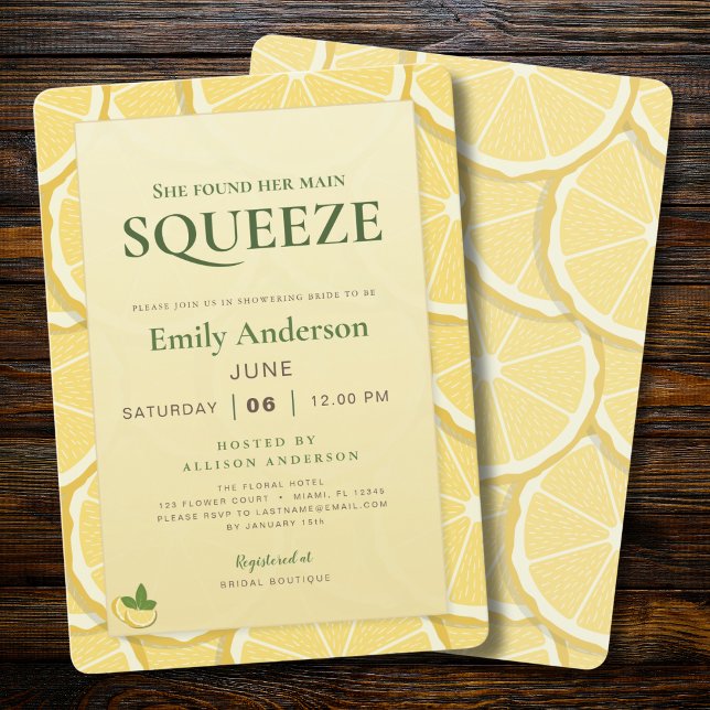 Invitación Fiesta de Despedida de Soltera Main Squeeze | Limó (Subido por el creador)