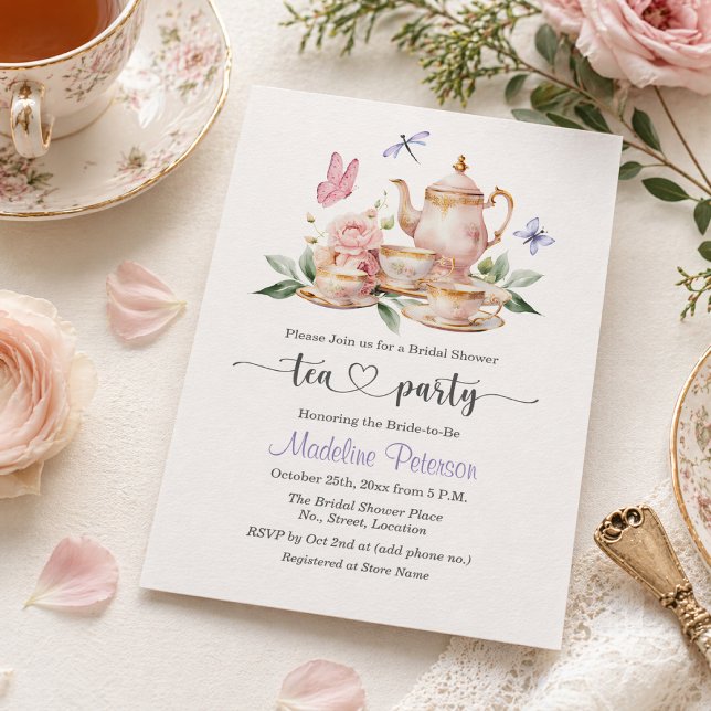 Invitación Fiesta de Despedida de Soltera Mariposas Elegante  (Subido por el creador)