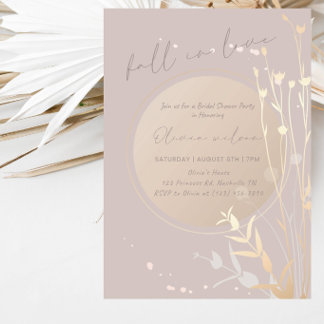 Invitación Fiesta de Despedida de Soltera Minimalista Botánic