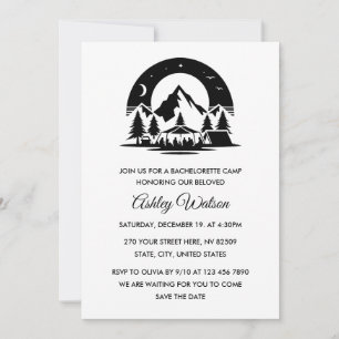 Invitación Fiesta de Despedida de Soltera Minimalista de Camp