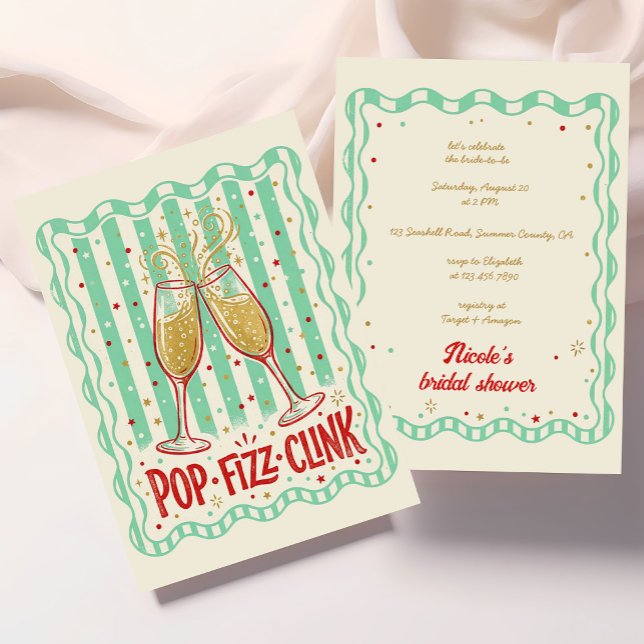 Invitación Fiesta de Despedida de Soltera Pop Fizz Clink (Subido por el creador)
