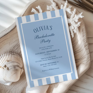 Invitación Fiesta de Despedida de Soltera Preppy Coastal Stri