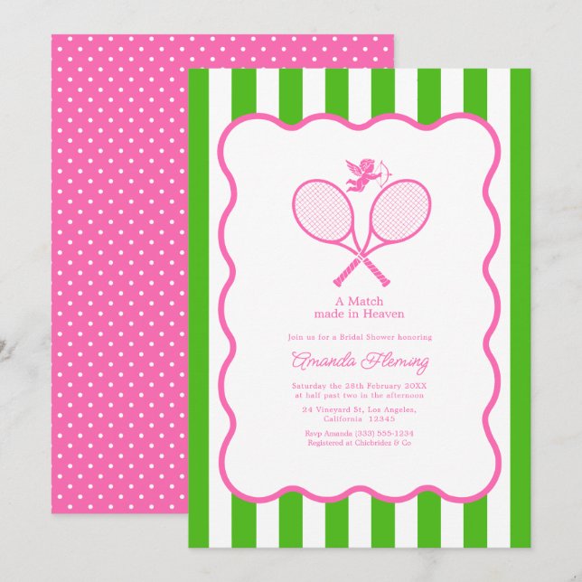 Invitación Fiesta de Despedida de Soltera Preppy de Kelly Ver (Anverso / Reverso)