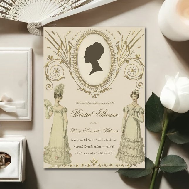 Invitación Fiesta de Despedida de Soltera Regency Damas Vinta (Subido por el creador)