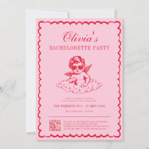 Invitación Fiesta de Despedida de Soltera Retro de Querubín R