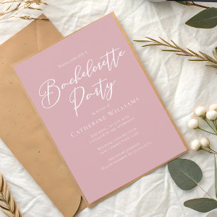 Invitación Fiesta de Despedida de Soltera Rosa Polvo Chic