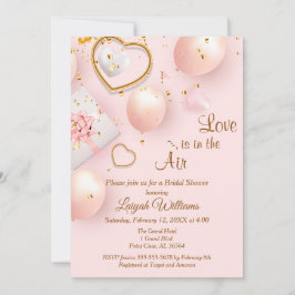 Invitación Fiesta de Despedida de Soltera Rosa y Dorada de Sa