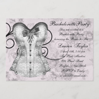 Invitación Fiesta de Despedida de Soltera Rosa y Gris Elegant