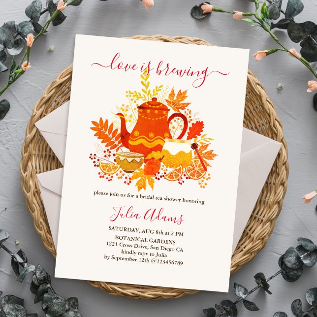 Invitación Fiesta de Despedida de Soltera Té de Limón Otoño (Subido por el creador)