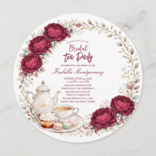 Invitación Fiesta de Despedida de Soltera Té en Paleta de Bor