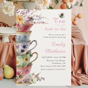 Invitación Fiesta de Despedida de Soltera Té Party Floral Ros