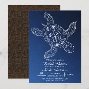 Invitación Fiesta de Despedida de Soltera Tortuga Tropical Ha