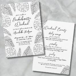Invitación Fiesta de Despedida de Soltera Tropical Dibujada a