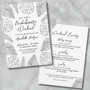 Invitación Fiesta de Despedida de Soltera Tropical Dibujada a