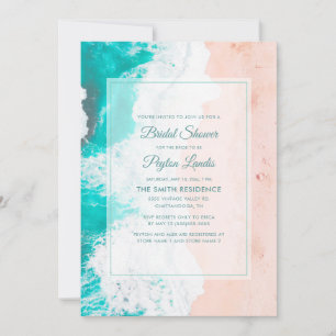 Invitación Fiesta de Despedida de Soltera Tropical Océano Pla