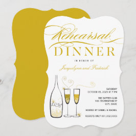 Invitación Fiesta de Despedida de Soltero con Champán Dorado 