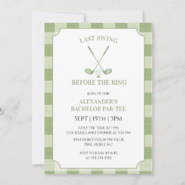 Invitación Fiesta de Despedida de Soltero de Golf a Cuadros V