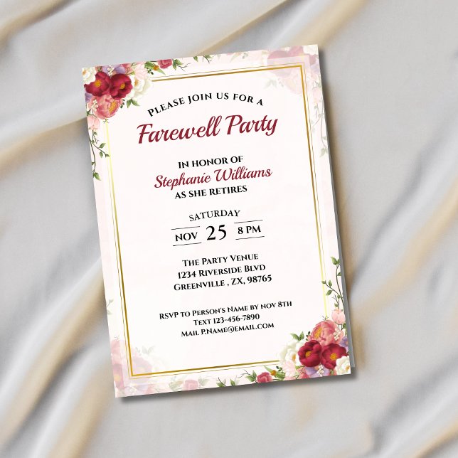 Invitación Fiesta de despedida femenina elegante Bouquet flor (Subido por el creador)