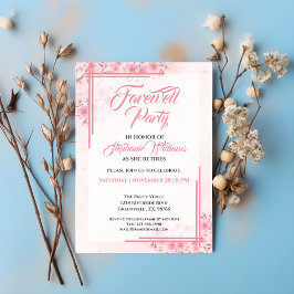 Invitación Fiesta de despedida femenina elegante floral rosa
