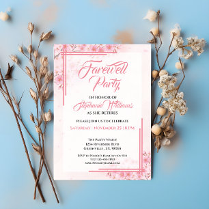 Invitación Fiesta de despedida femenina elegante floral rosa