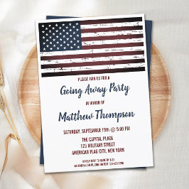 Invitación Fiesta de Despedida Militar Bandera de Estados Uni