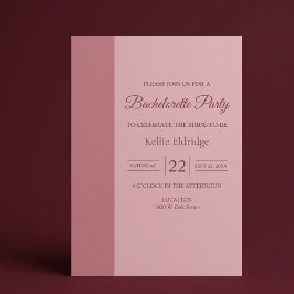 Invitación Fiesta de Despedida Minimalista Moderna Rosa