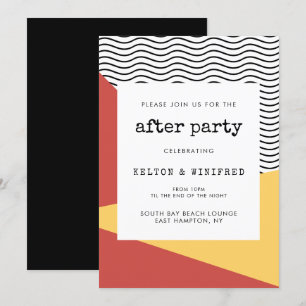 Invitación Fiesta de después al estilo Pop art Memphis de los