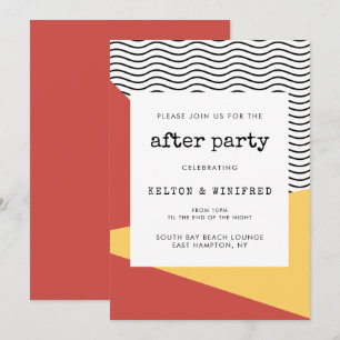Invitación Fiesta de después al estilo Pop art Memphis de los