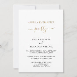 Invitación Fiesta de Después de la Boda de Oro Recepción de B