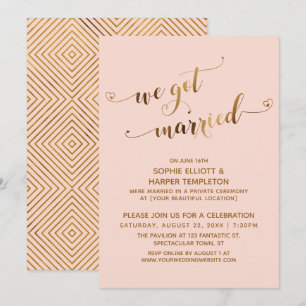 Invitación Fiesta de Después de la Boda Nos Casamos Rubor de