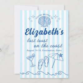 Invitación Fiesta de destino de Bachelorette Beach Costal
