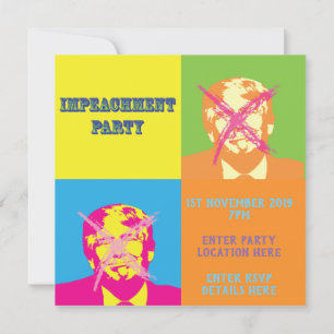 Invitación Fiesta de destitución de Popart Trump