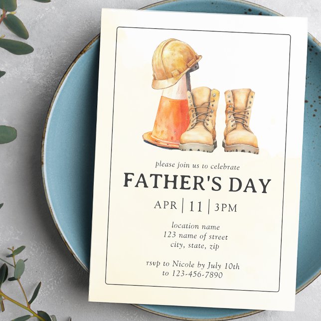 Invitación Fiesta de Día del Padre con tema de construcción (Subido por el creador)