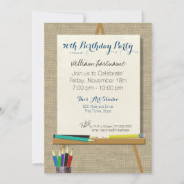 Invitación Fiesta de dibujo de la comadreja artística