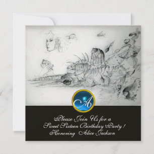 Invitación FIESTA DE DIECISÉIS CUMPLEAÑOS CON CARACOLAS Monog