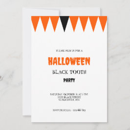 Invitación Fiesta de dientes negros de Halloween