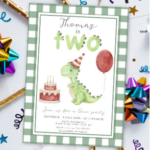 Invitación Fiesta de Dinos Cumpleaños de Dos-Rex de Dinosau