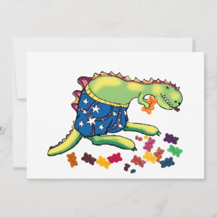 Invitación fiesta de dinosaurio gracias
