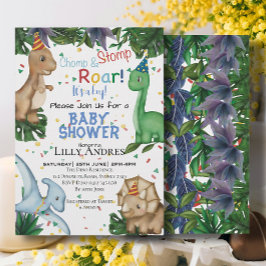 Invitación Fiesta de Dinosaurios Baby Shower | Stomp Chomp Ro