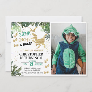 Invitación Fiesta de dinosaurios de Cute.